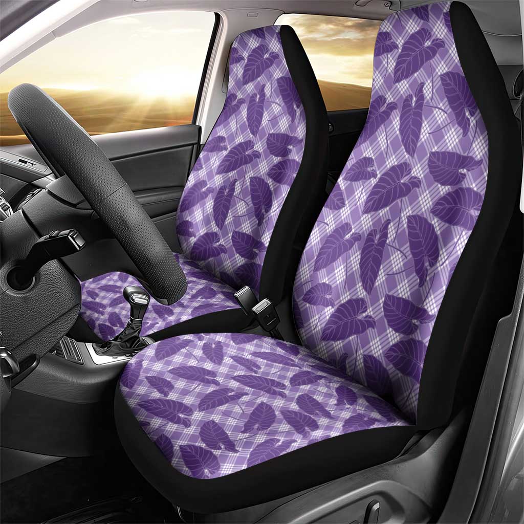Purple Hawaii Kalo Palaka Motifs Car Seat Cover Hawaiian Taro Leaves Elegant Vibes LT14 - Polynesian Pride