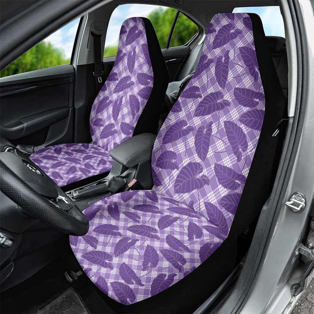 Purple Hawaii Kalo Palaka Motifs Car Seat Cover Hawaiian Taro Leaves Elegant Vibes LT14 - Polynesian Pride