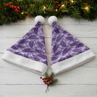 Purple Hawaii Kalo Palaka Motifs Christmas Santa Hat Hawaiian Taro Leaves Elegant Vibes LT14 - Polynesian Pride