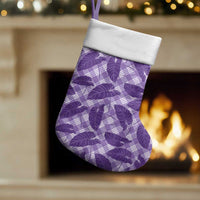 Purple Hawaii Kalo Palaka Motifs Christmas Stocking Hawaiian Taro Leaves Elegant Vibes LT14 Set of 2 Purple - Polynesian Pride