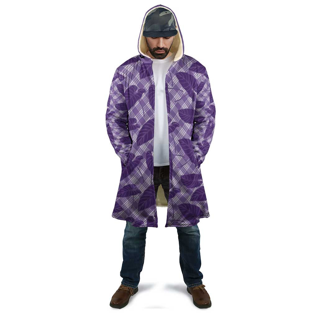 Purple Hawaii Kalo Palaka Motifs Cloak Hawaiian Taro Leaves Elegant Vibes LT14 - Polynesian Pride