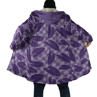 Purple Hawaii Kalo Palaka Motifs Cloak Hawaiian Taro Leaves Elegant Vibes LT14 - Polynesian Pride