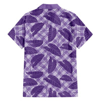 Purple Hawaii Kalo Palaka Motifs Family Matching Long Sleeve Bodycon Dress and Hawaiian Shirt Hawaiian Taro Leaves Elegant Vibes LT14 - Polynesian Pride