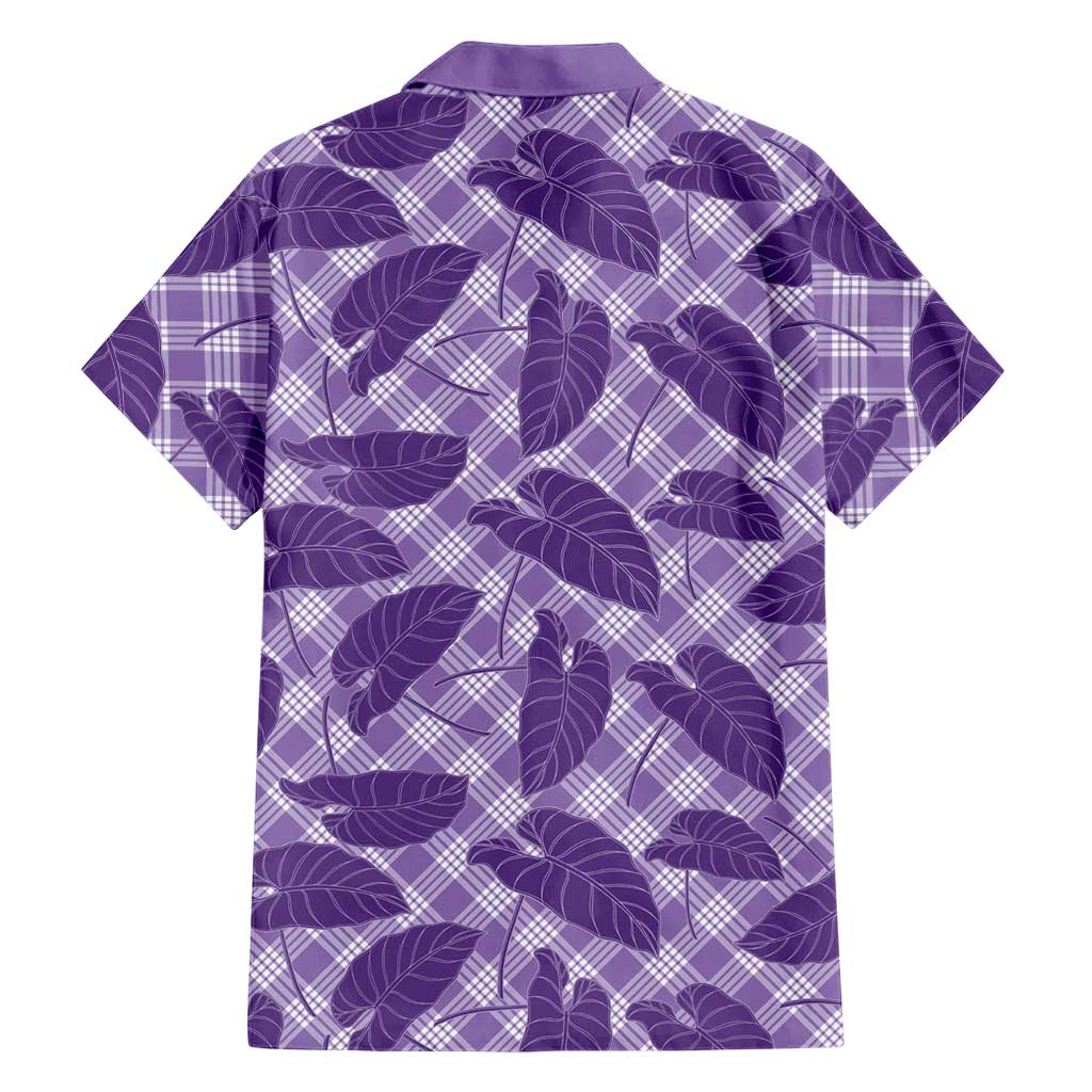 Purple Hawaii Kalo Palaka Motifs Family Matching Off Shoulder Maxi Dress and Hawaiian Shirt Hawaiian Taro Leaves Elegant Vibes LT14 - Polynesian Pride