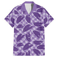 Purple Hawaii Kalo Palaka Motifs Family Matching Puletasi and Hawaiian Shirt Hawaiian Taro Leaves Elegant Vibes LT14 Dad's Shirt - Short Sleeve Purple - Polynesian Pride