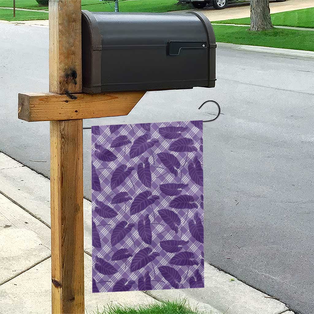 Purple Hawaii Kalo Palaka Motifs Garden Flag Hawaiian Taro Leaves Elegant Vibes LT14 - Polynesian Pride