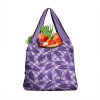 Purple Hawaii Kalo Palaka Motifs Grocery Bag Hawaiian Taro Leaves Elegant Vibes LT14 1-pack One Size Purple - Polynesian Pride