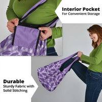 Purple Hawaii Kalo Palaka Motifs Grocery Bag Hawaiian Taro Leaves Elegant Vibes LT14 - Polynesian Pride