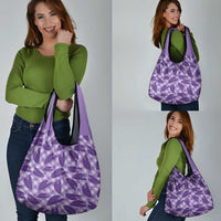 Purple Hawaii Kalo Palaka Motifs Grocery Bag Hawaiian Taro Leaves Elegant Vibes LT14 - Polynesian Pride