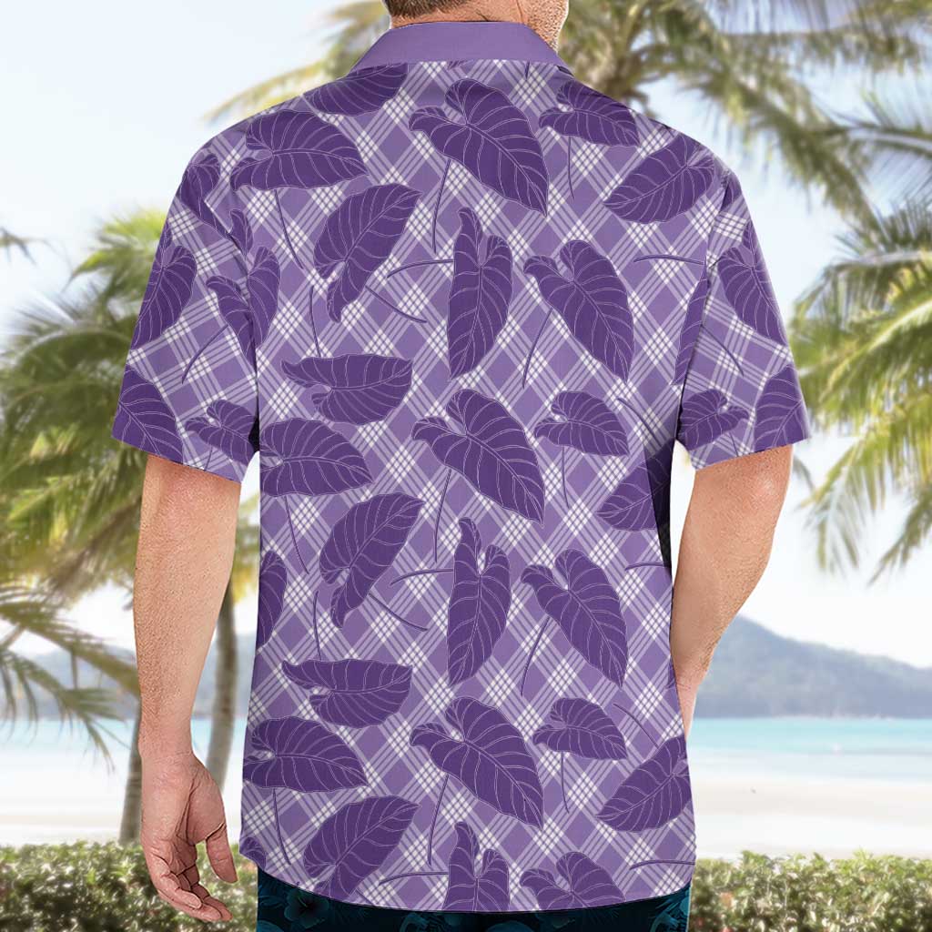 Purple Hawaii Kalo Palaka Motifs Hawaiian Shirt Hawaiian Taro Leaves Elegant Vibes LT14 - Polynesian Pride