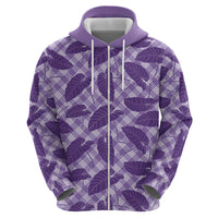 Purple Hawaii Kalo Palaka Motifs Hoodie Hawaiian Taro Leaves Elegant Vibes LT14 - Polynesian Pride