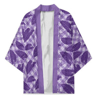 Purple Hawaii Kalo Palaka Motifs Kimono Hawaiian Taro Leaves Elegant Vibes LT14 Unisex Purple - Polynesian Pride