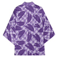 Purple Hawaii Kalo Palaka Motifs Kimono Hawaiian Taro Leaves Elegant Vibes LT14 - Polynesian Pride