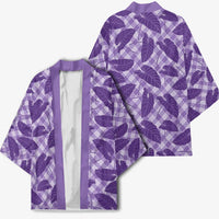 Purple Hawaii Kalo Palaka Motifs Kimono Hawaiian Taro Leaves Elegant Vibes LT14 - Polynesian Pride