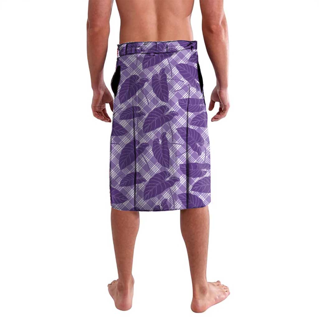Purple Hawaii Kalo Palaka Motifs Lavalava Hawaiian Taro Leaves Elegant Vibes LT14 - Polynesian Pride