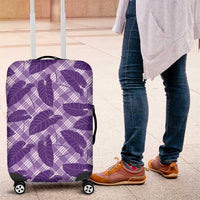 Purple Hawaii Kalo Palaka Motifs Luggage Cover Hawaiian Taro Leaves Elegant Vibes LT14 Purple - Polynesian Pride