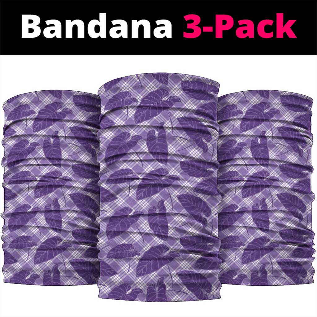 Purple Hawaii Kalo Palaka Motifs Neck Gaiter Hawaiian Taro Leaves Elegant Vibes LT14 package One Size: 25*50cm Purple - Polynesian Pride