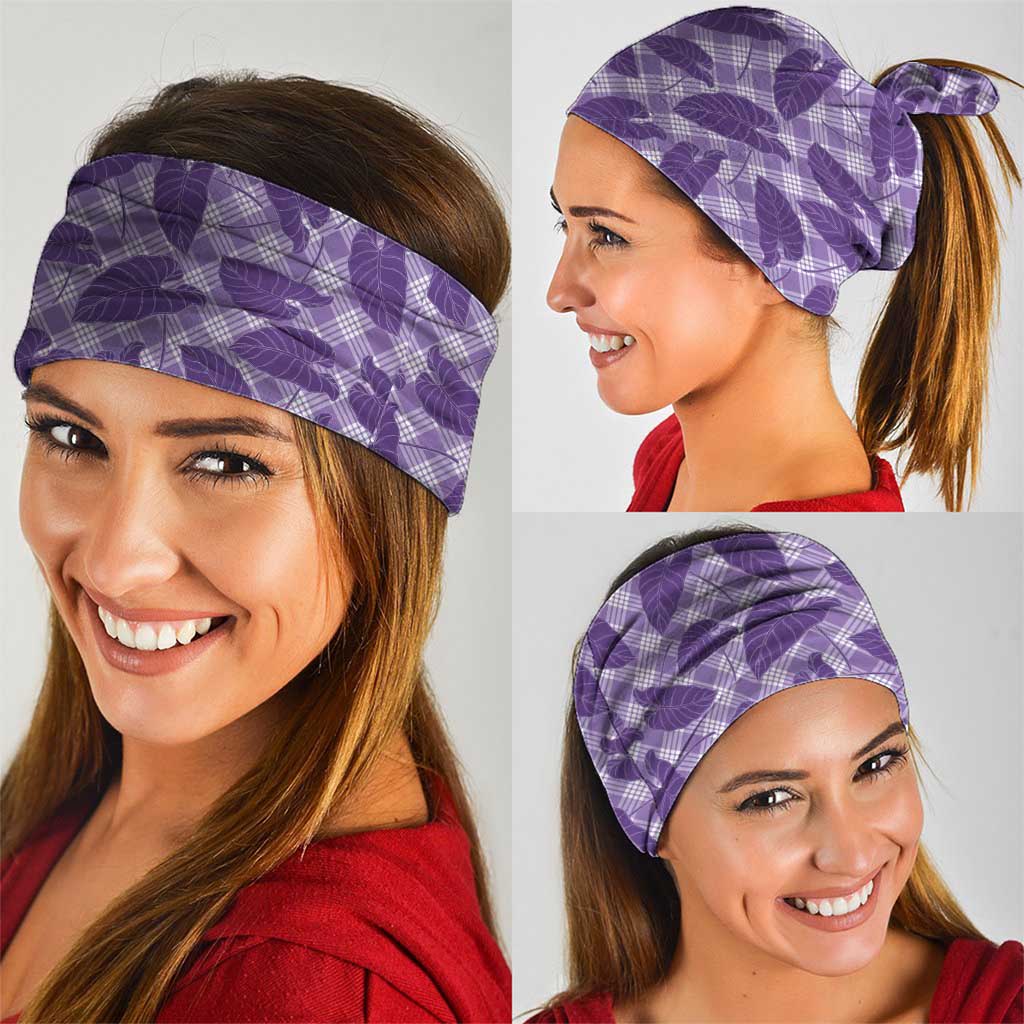 Purple Hawaii Kalo Palaka Motifs Neck Gaiter Hawaiian Taro Leaves Elegant Vibes LT14 - Polynesian Pride