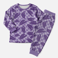 Purple Hawaii Kalo Palaka Motifs Christmas Pajama Set Hawaiian Taro Leaves Elegant Vibes LT14 Men Purple - Polynesian Pride