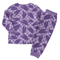 Purple Hawaii Kalo Palaka Motifs Christmas Pajama Set Hawaiian Taro Leaves Elegant Vibes LT14 - Polynesian Pride