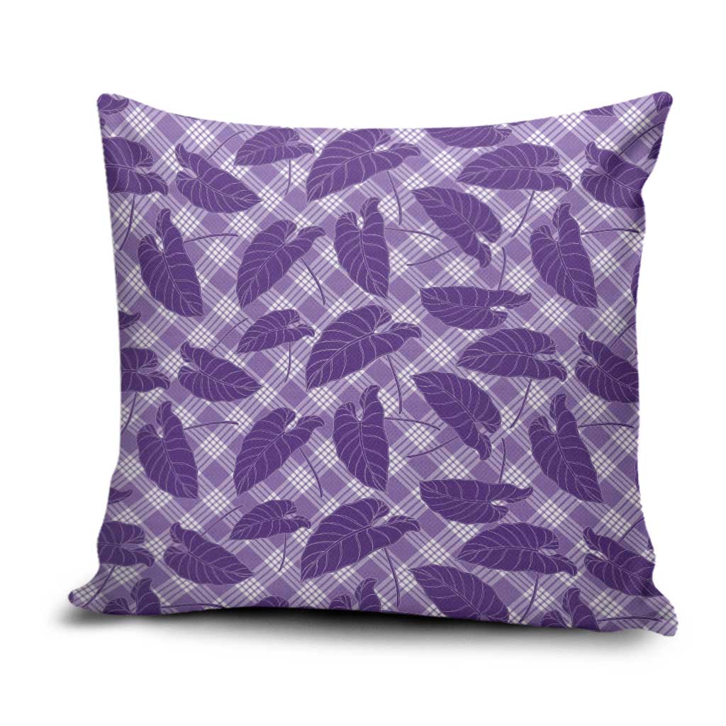 Purple Hawaii Kalo Palaka Motifs Pillow Cover Hawaiian Taro Leaves Elegant Vibes LT14 Purple - Polynesian Pride