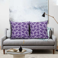 Purple Hawaii Kalo Palaka Motifs Pillow Cover Hawaiian Taro Leaves Elegant Vibes LT14 - Polynesian Pride