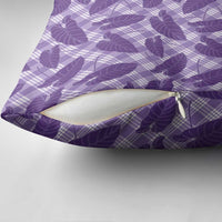 Purple Hawaii Kalo Palaka Motifs Pillow Cover Hawaiian Taro Leaves Elegant Vibes LT14 - Polynesian Pride