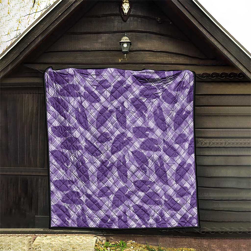 Purple Hawaii Kalo Palaka Motifs Quilt Hawaiian Taro Leaves Elegant Vibes LT14 - Polynesian Pride