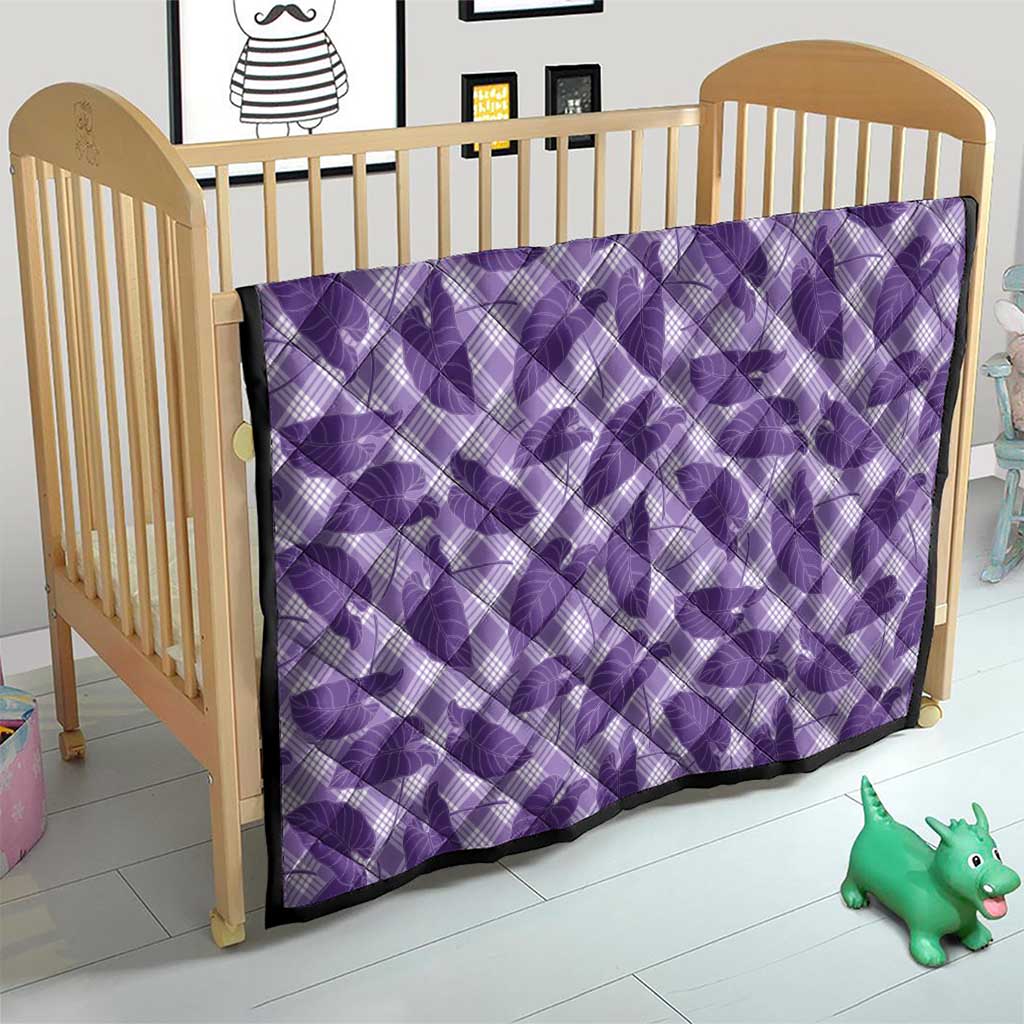 Purple Hawaii Kalo Palaka Motifs Quilt Hawaiian Taro Leaves Elegant Vibes LT14 - Polynesian Pride