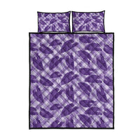 Purple Hawaii Kalo Palaka Motifs Quilt Bed Set Hawaiian Taro Leaves Elegant Vibes LT14 - Polynesian Pride