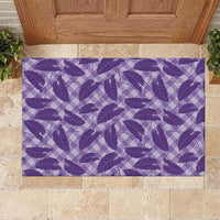 Purple Hawaii Kalo Palaka Motifs Rubber Doormat Hawaiian Taro Leaves Elegant Vibes LT14 Purple - Polynesian Pride