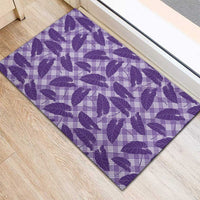 Purple Hawaii Kalo Palaka Motifs Rubber Doormat Hawaiian Taro Leaves Elegant Vibes LT14 - Polynesian Pride