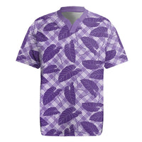 Purple Hawaii Kalo Palaka Motifs Rugby Jersey Hawaiian Taro Leaves Elegant Vibes LT14 Purple - Polynesian Pride