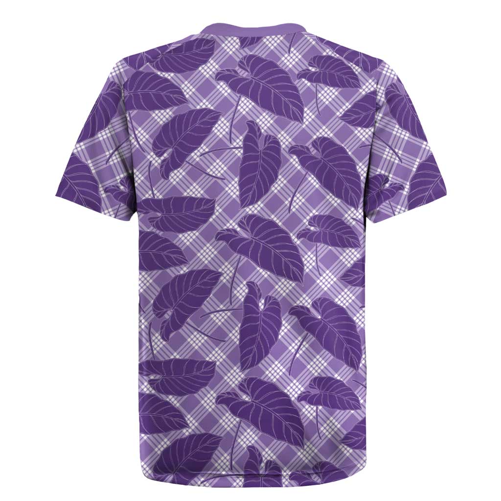 Purple Hawaii Kalo Palaka Motifs Rugby Jersey Hawaiian Taro Leaves Elegant Vibes LT14 - Polynesian Pride