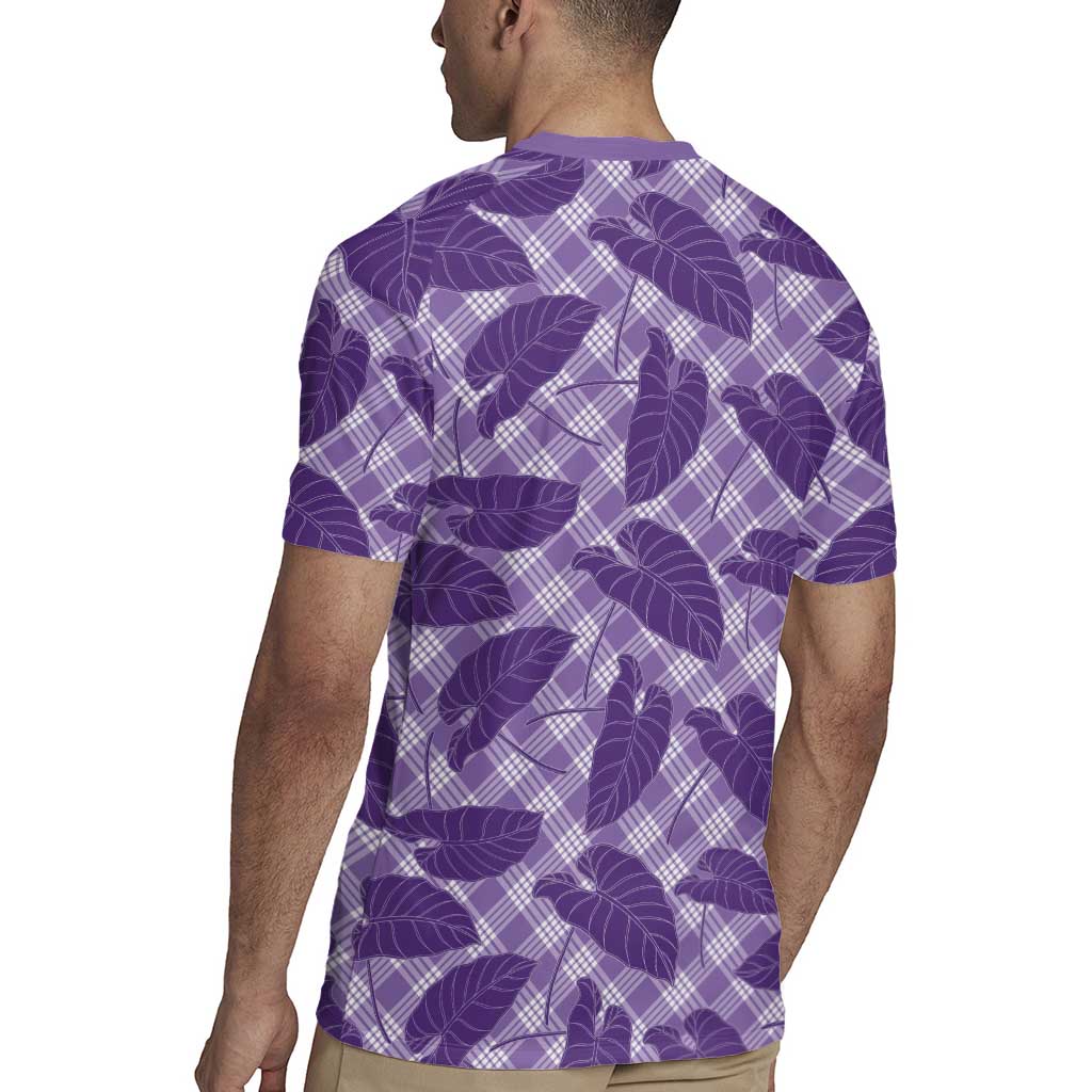 Purple Hawaii Kalo Palaka Motifs Rugby Jersey Hawaiian Taro Leaves Elegant Vibes LT14 - Polynesian Pride