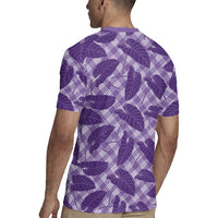 Purple Hawaii Kalo Palaka Motifs Rugby Jersey Hawaiian Taro Leaves Elegant Vibes LT14 - Polynesian Pride
