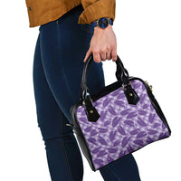 Purple Hawaii Kalo Palaka Motifs Shoulder Handbag Hawaiian Taro Leaves Elegant Vibes LT14 - Polynesian Pride