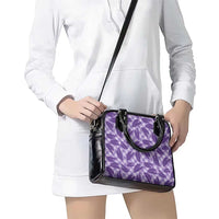 Purple Hawaii Kalo Palaka Motifs Shoulder Handbag Hawaiian Taro Leaves Elegant Vibes LT14 - Polynesian Pride