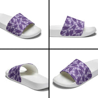 Purple Hawaii Kalo Palaka Motifs Slide Sandals Hawaiian Taro Leaves Elegant Vibes LT14 - Polynesian Pride