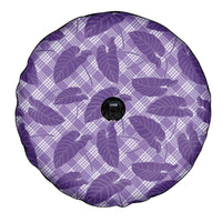 Purple Hawaii Kalo Palaka Motifs Spare Tire Cover Hawaiian Taro Leaves Elegant Vibes LT14 - Polynesian Pride