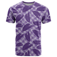 Purple Hawaii Kalo Palaka Motifs T Shirt Hawaiian Taro Leaves Elegant Vibes LT14 Purple - Polynesian Pride