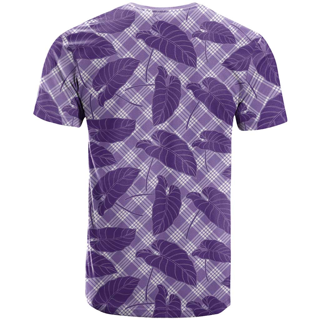 Purple Hawaii Kalo Palaka Motifs T Shirt Hawaiian Taro Leaves Elegant Vibes LT14 - Polynesian Pride