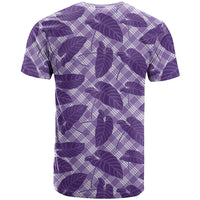 Purple Hawaii Kalo Palaka Motifs T Shirt Hawaiian Taro Leaves Elegant Vibes LT14 - Polynesian Pride