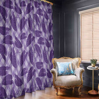 Purple Hawaii Kalo Palaka Motifs Window Curtain Hawaiian Taro Leaves Elegant Vibes LT14 - Polynesian Pride