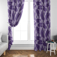Purple Hawaii Kalo Palaka Motifs Window Curtain Hawaiian Taro Leaves Elegant Vibes LT14 - Polynesian Pride