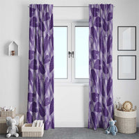 Purple Hawaii Kalo Palaka Motifs Window Curtain Hawaiian Taro Leaves Elegant Vibes LT14 - Polynesian Pride