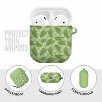 Green Hawaii Kalo Palaka Motifs AirPods Case Hawaiian Taro Leaves Elegant Vibes LT14 - Polynesian Pride