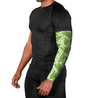 Green Hawaii Kalo Palaka Motifs Arm Sleeves Hawaiian Taro Leaves Elegant Vibes LT14 - Polynesian Pride