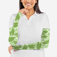 Green Hawaii Kalo Palaka Motifs Arm Sleeves Hawaiian Taro Leaves Elegant Vibes LT14 - Polynesian Pride