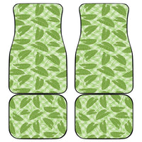Green Hawaii Kalo Palaka Motifs Car Mats Hawaiian Taro Leaves Elegant Vibes LT14 - Polynesian Pride